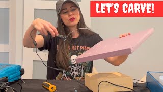 Tools Tutorial  Tips for Creating Styrofoam Platforms for your Halloween and Christmas Villages [upl. by Skerl]