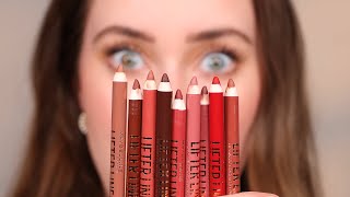 The BEST NEW Drugstore Lip Liner Swatching ALL 10 SHADES [upl. by Allevon447]