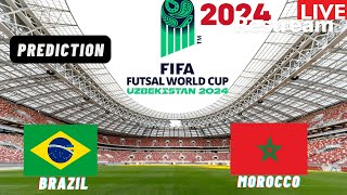 Brazil vs Morocco Live Stream FIFA FUTSAL World Cup 2024 Quarter Final Match Commentary Score [upl. by Togram]