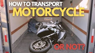 How to Transport a Motorcycle  Uhaul Enclosed Trailer [upl. by Atinehc]