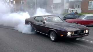 Badass Burnout on public road  1972 Mustang Fastback  Thats how its done [upl. by Deanne]