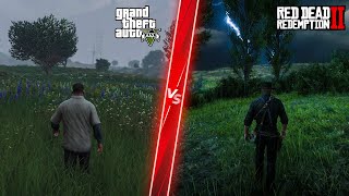 GTA 5 Next Gen Remastered New Physics vs RDR2  Direct Comparison Attention to Detail amp Graphics [upl. by Nylkaj]