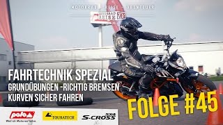 Motorrad Fahrtechnik richtig Bremsen Kurven sicher fahren  MotorradreiseTV Folge 45 [upl. by Luzader367]