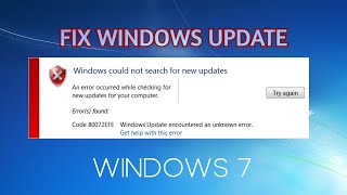 Fix Windows 7 update error 80072EFE [upl. by Salocin]