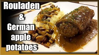 how to make beef rouladen  beef roulade and german apple potatoes [upl. by Nnaj970]