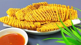 Crispy Accordion Potatoes  Accordion Potato Snacks Recipe  Accordion Potato Recipe by Home Chef [upl. by Aya517]