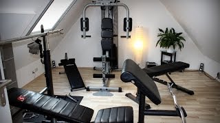 Eigener Fitness Raum Kettler Axos Kraftstation Finnlo 3865 Schmidt Hantelbank Training home Workout [upl. by Leonardo]