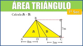 ÁREA de un TRIÁNGULO  Calcula A – B [upl. by Ann]