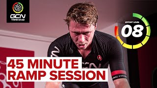 45 Minute Indoor Cycling Ramp Workout  From Threshold To Sprints [upl. by Kiyohara]