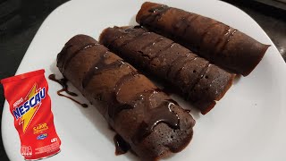 PANQUECA DE CHOCOLATE FEITA COM NESCAU  RECEITA FÁCIL [upl. by Gaelan]