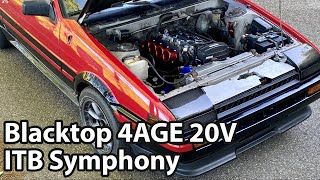 4AGE ITB Symphony  AE86 Blacktop 20V Noise Only [upl. by Deland]