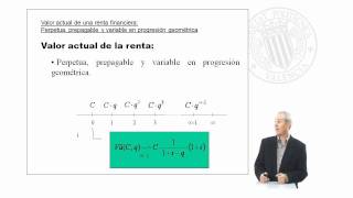 Valor actual renta perpetua prepagable y variable en progresión geométrica   UPV [upl. by Alilak]