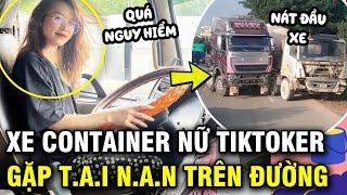 Xe container của nữ hot Tiktoker bị bắt gặp tai nạn trên đường quốc lộ chính chủ lên tiếng [upl. by Naired]