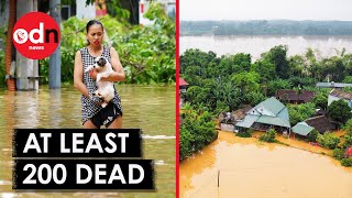 Typhoon Yagi Aftermath Deadly Floods Bridge Collapse and Rescue [upl. by Aymik]