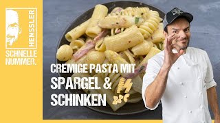 Schnelles Cremige Pasta mit Spargel und Schinken Rezept von Steffen Henssler [upl. by Nhepets620]