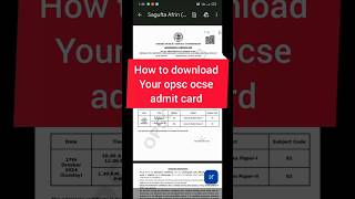 How To Download Opsc Admit Card  Opsc Civil Services Admit Card Download  Opsc OAS Admit Card [upl. by Akemrehs]