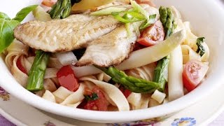 Ilse Kookt Tagliatelle met asperges en rode poon [upl. by Barbour]