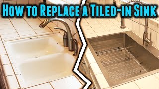 How to replace a tiledin kitchen sink No tile repairs needed [upl. by Newkirk]