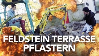 Feldstein Terrasse pflastern  Kopfsteinpflaster  Heimwerkerking Fynn Kliemann [upl. by Rakel]