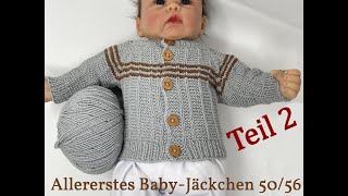 Baby erstes Jäckchen  Raglan  5056  2 Teil stricken [upl. by Davida89]