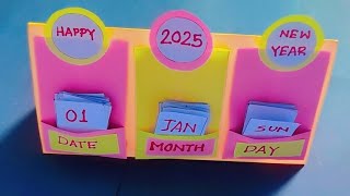 DIY New year 2025 desk calendar📆 origami calendar 🗓️ how to make desk calendar  paper craft ideas [upl. by Atinat]