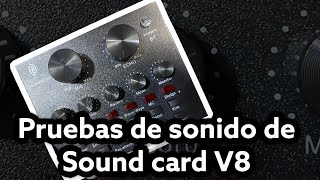 Mezcladora de audio más BARATA graba videos podcasts clases en línea la 🎵sound card V8 Bluetooth [upl. by Agostino]