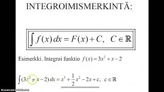 Integraalifunktion määritelmä [upl. by Nahpos]