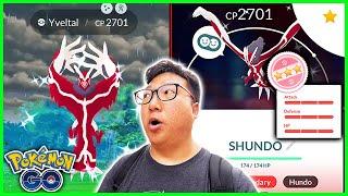 SHUNDO YVELTAL Caught on Raid Hour  Pokemon GO [upl. by Ahtamas984]