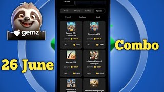 Gemz Daily Combo Cards  Gemz Coin Daily Combo 26 June 2024 [upl. by Olegna302]