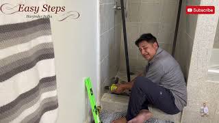 SAVE MONEY  How To Install a Shower Door Yourself  How To Install Frameless Pivot Shower Door [upl. by Yekim453]