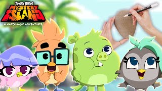 Pebble Painting All Characters  Angry Birds Mystery Island [upl. by Ehudd]