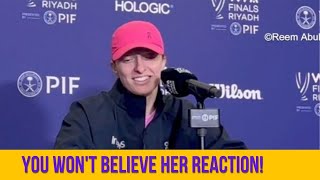 Iga Swiateks HILARIOUS RESPONSE to WTA Finals Win Being Dismissed  You Wont Believe Her Reaction [upl. by Isolt]