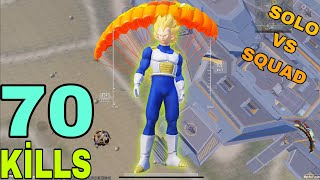 70 KİLLS🔥 MY BEST AGGRESSİVE RUSH GAMEPLAY😱 wSuper Saiyan Vegeta Set ”ONE MAN SQUAD”PUBG MOBİLE [upl. by Rad]