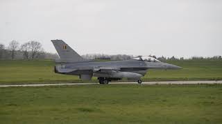 Belgian airforce F16s Departing Florennes airbase [upl. by Lontson]