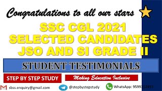 Student testimonials and feedback  SSC CGL 2021 Selected Candidates  JSO and SI Grade II [upl. by Ase]