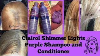 Clairol Shimmer Lights Purple Shampoo and Conditioner Before and after [upl. by Stu]