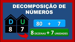 Decomposição de números  Centena dezena e unidade  Atividades [upl. by Shuman764]