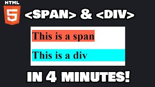 Learn HTML span amp div in 4 minutes 🏁 [upl. by Laural]