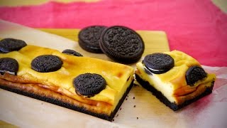 Oreo baked cottage cheese cake kawaii オレオカッテージチーズケーキ [upl. by Eioj]