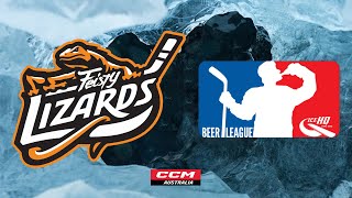 Feisty Lizards v Lights Gentoo  B4  11th February  IceHQ Beer League ice hockey [upl. by Eisler]