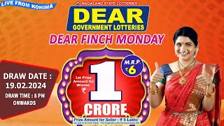 DEAR FINCH MONDAY DRAW TIME 8 PM DRAW DATE 19022024 NAGALAND STATE DEAR GOVERNMENT LOTTERIES [upl. by Otto]