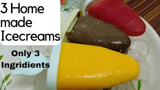 3 Easy Home Made Icecreams 👌Only 3 Ingridientsపిల్లలకి ఎంతో ఇష్టమైన ఐస్క్రీమ్స్ Shri Shri Kitchen [upl. by Aihseyt]