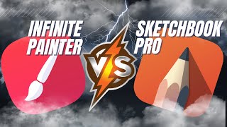 Samsung Galaxy Tab S7  Infinite Painter vs Sketchbook Pro [upl. by Lanctot478]