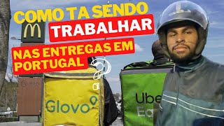 COMO TÁ SENDO TRABALHAR COM UBER EATS amp GLOVO EM PORTUGAL 🇵🇹🤔vale a pena ainda [upl. by Annid910]