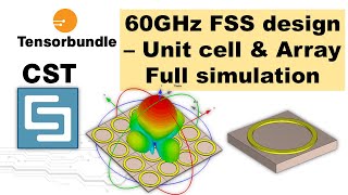 CST tutorial Frequency Selective Surface FSS design  unit cell design amp array full simulation [upl. by Novihs]