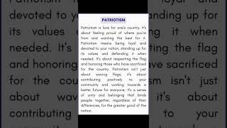 Essay on PatriotismPatriotism essay in englishessay englishcomposition english [upl. by Netta]