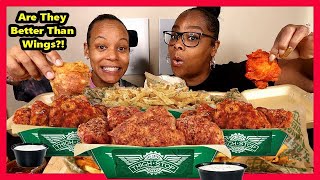 TRYING WINGSTOP NEW THIGHS THIGHSTOP BONEIN amp BONELESS REVIEW [upl. by Sugden]