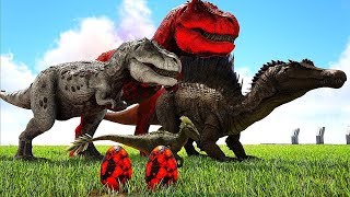 Em Busca De Uma Familia Roubando Ovo Do TRex Ark Survival Evolved [upl. by Saudra479]