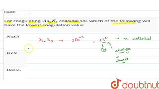 For coagulating As2S3 colloidal sol which of the following will have the lowest [upl. by Tranquada]