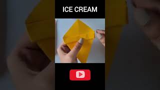 Origami Ice Cream diy origamicraft artandcraft shorts youtubeshorts [upl. by Asa983]